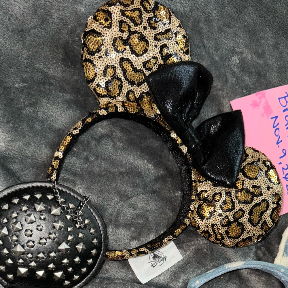 Sequin Leopard Print Minnie Mouse Ears